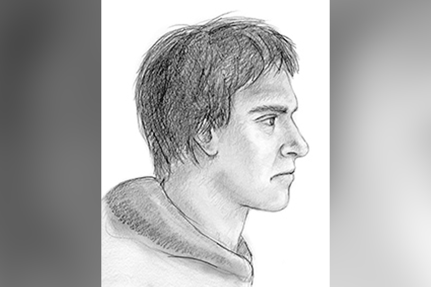 A sketch of the person of interest in the Stephen and Djeswende Reid homicides.