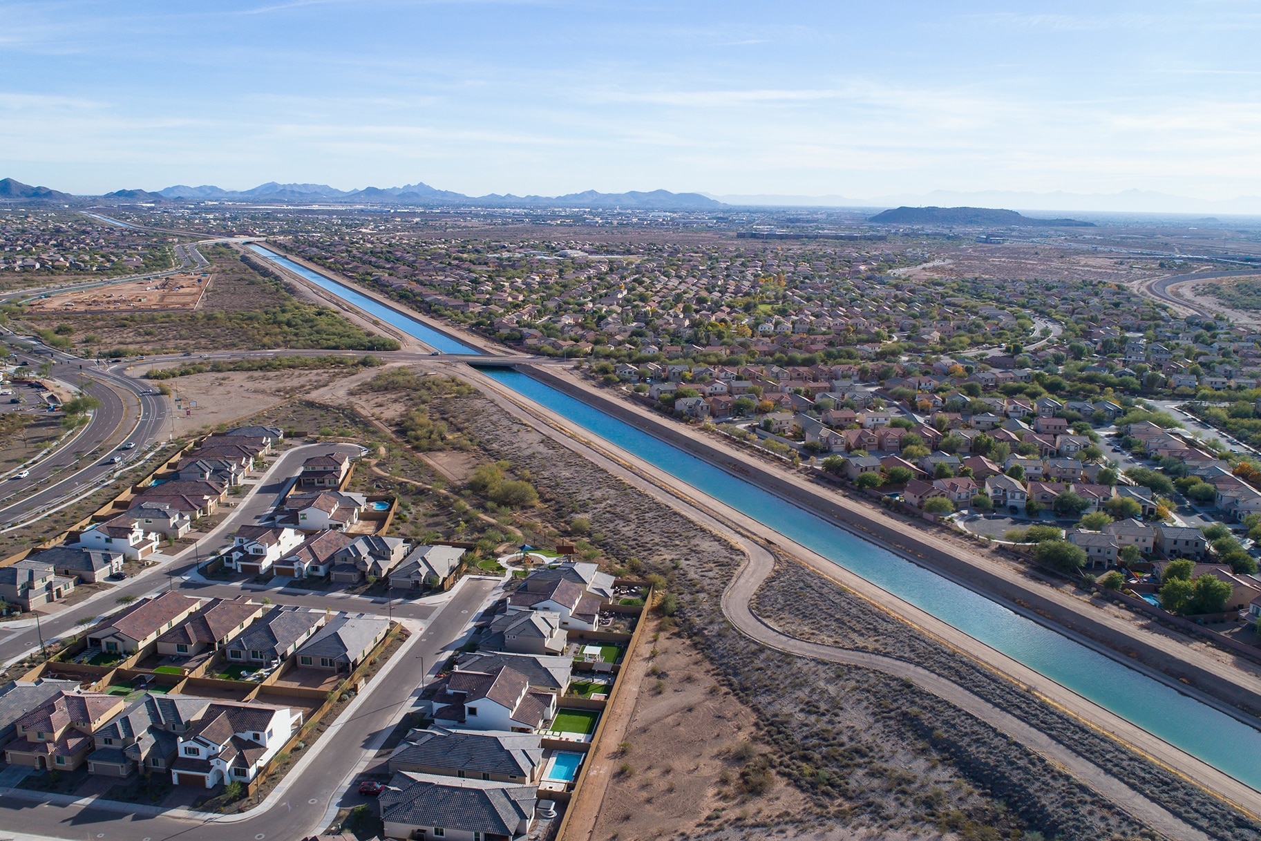 A overview of a Canal in Phoenix Arizona