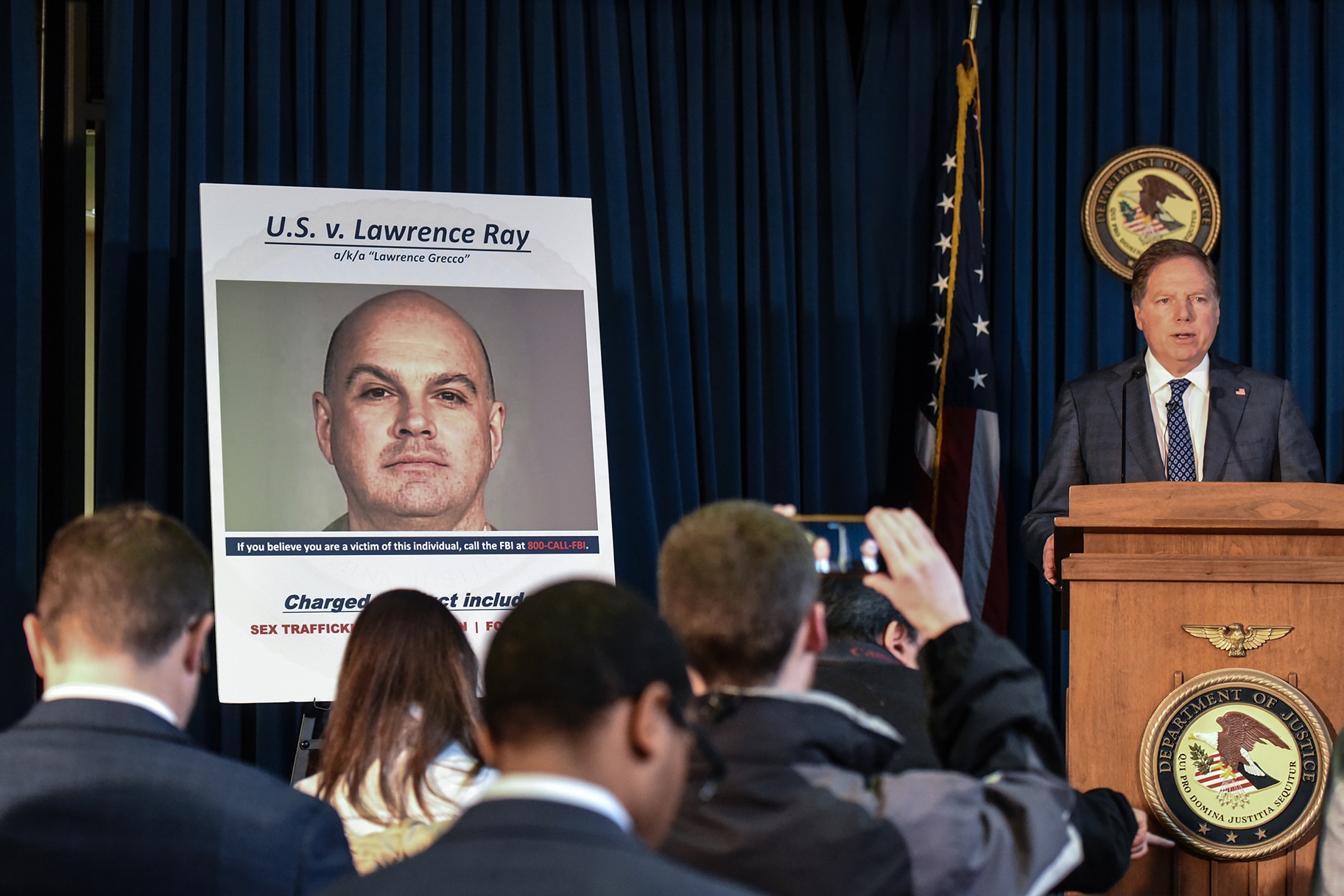 Geoffrey Berman announces the indictment against Lawrence Ray
