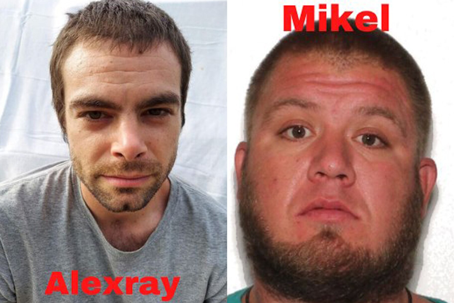 Police handouts of Alex Stevens and Mike Sparks
