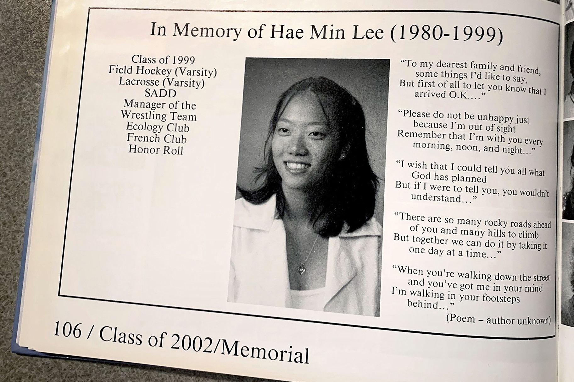 A tribute to Hae Min Lee