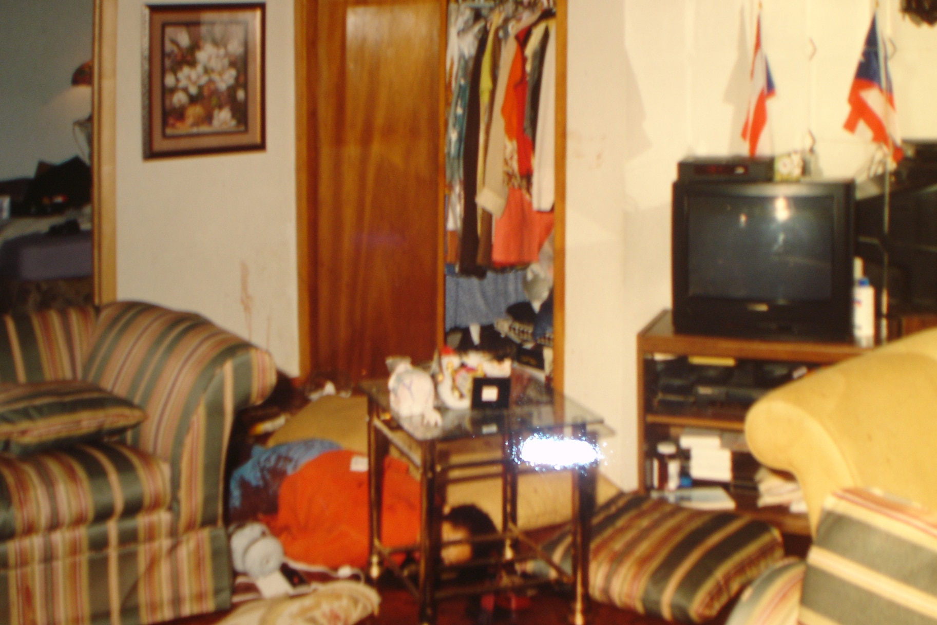 A crime scene photo of a ransacked apartment on New York Homicide