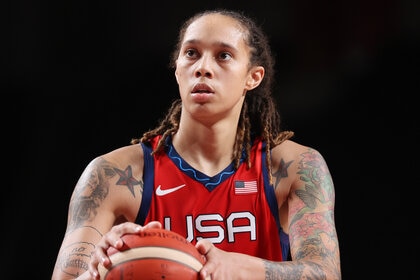Brittney Griner prepares to shoot a free throw