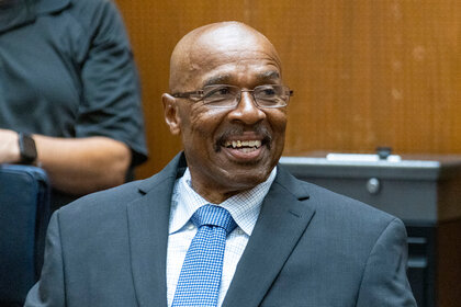 Maurice Hastings at a hearing at a Los Angeles Superior Court