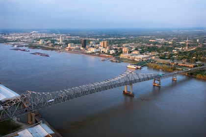 An aerial view of Baton Rouge. Louisiana