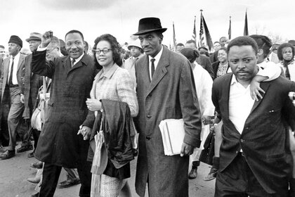 Martin Luther King Jr., his wife, Coretta Scott King, and the Rev. F.D. Reese