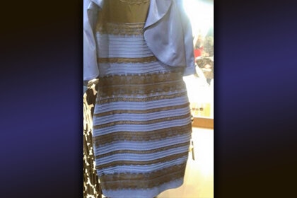 A blue and black dress