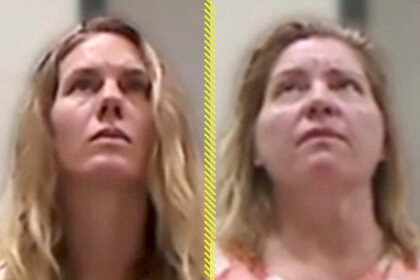 Ruby Franke Left and Jodi Hildebrandt right are seen on a virtual court appearance