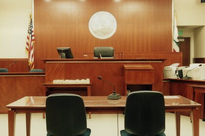 Empty Courtroom Stock Photo