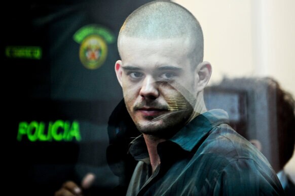 Dutch national Joran Van der Sloot during his preliminary hearing in court in the Lurigancho prison in Lima.