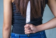 Woman Holding Knife G