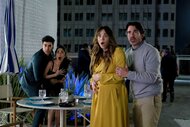 Carlos (Sebastian Quinn), Ruby (Priscilla Quintana), Ava (Kaley Cuoco), and Nathan (Chris Messina) appear in Based on a True Story.