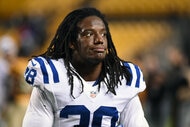 Sergio Brown on the football field during a game
