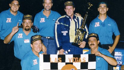 Chris Trickle and his team celebrate in victory lane