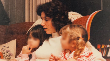 Linda Van Buskirk reading to her two daughters, featured in Buried in the Backyard 502