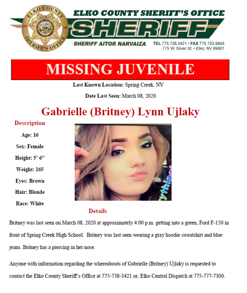Britney Ujlaky Missing Person