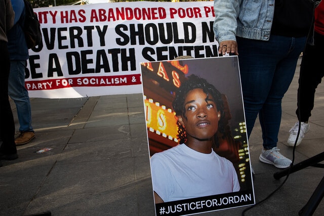 A rally to protest the death of Jordan Neely