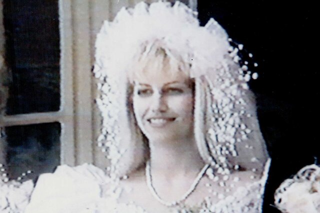 Karla Homolka in a wedding dress.