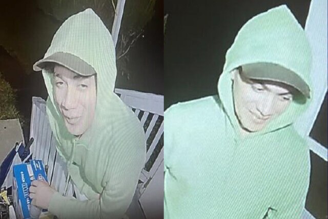 Security images of Danelo Cavalcante in a green hoodie and black hat.