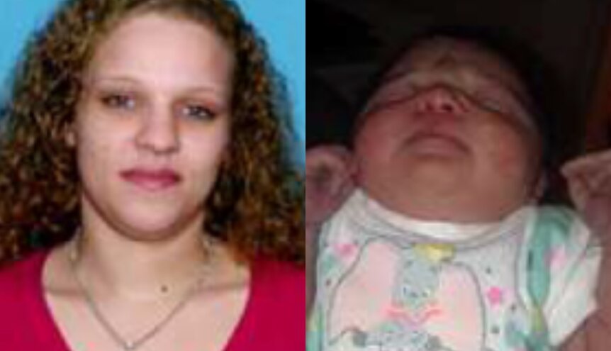 Missing woman Ashley Shade, pictured here alongside her infant daughter