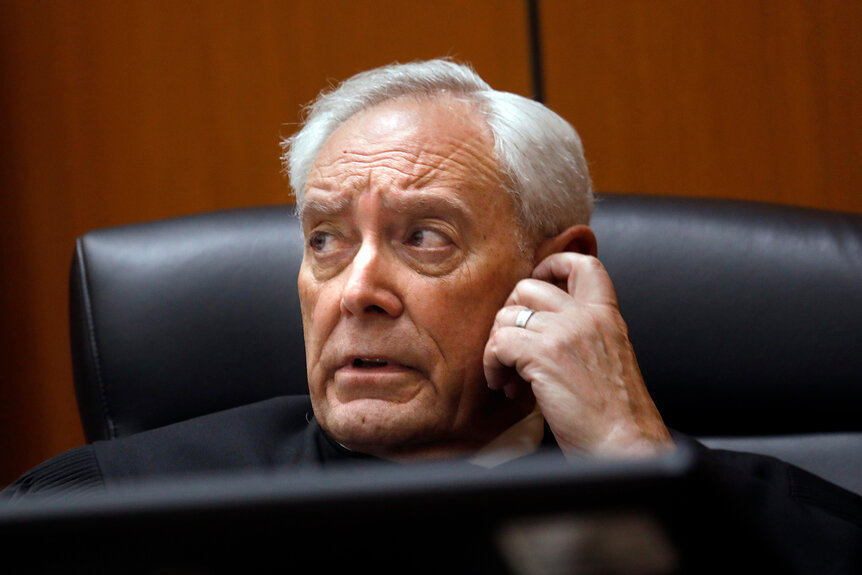 Superior Court Judge Ronald S. Coen listens to victim statements