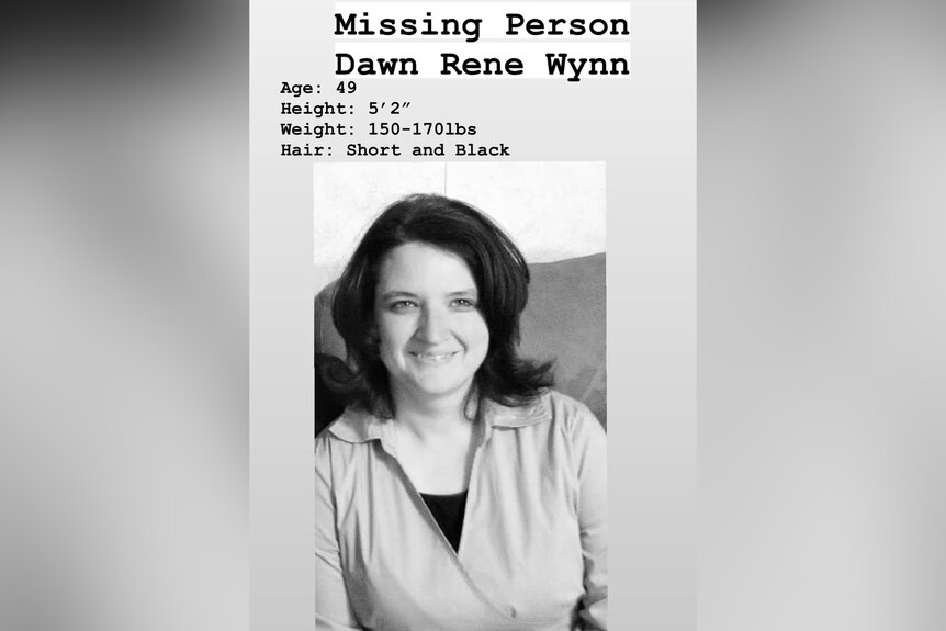 A missing persons poster for Dawn Wynn