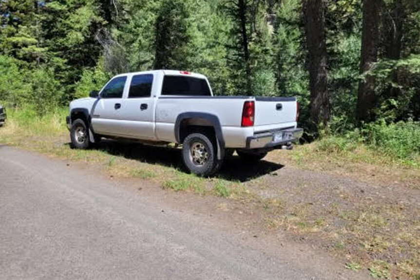 Michael Asman's Chevrolet truck that was found in Oregon