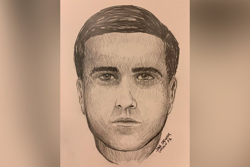 A sketch of the suspect in the 1982 disappearance of Lynn Burdick.