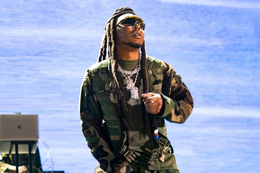 Takeoff performs during Lil Weezyana 2022