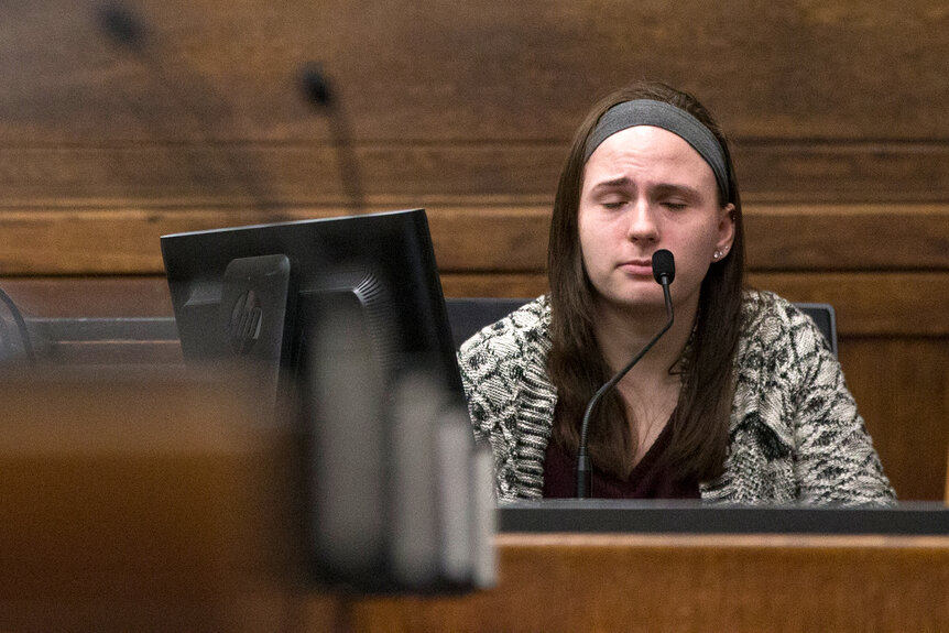 Justina Pelletier begins to choke up on the stand