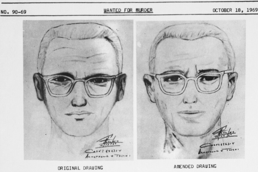 Two police sketches of the Zodiac killer