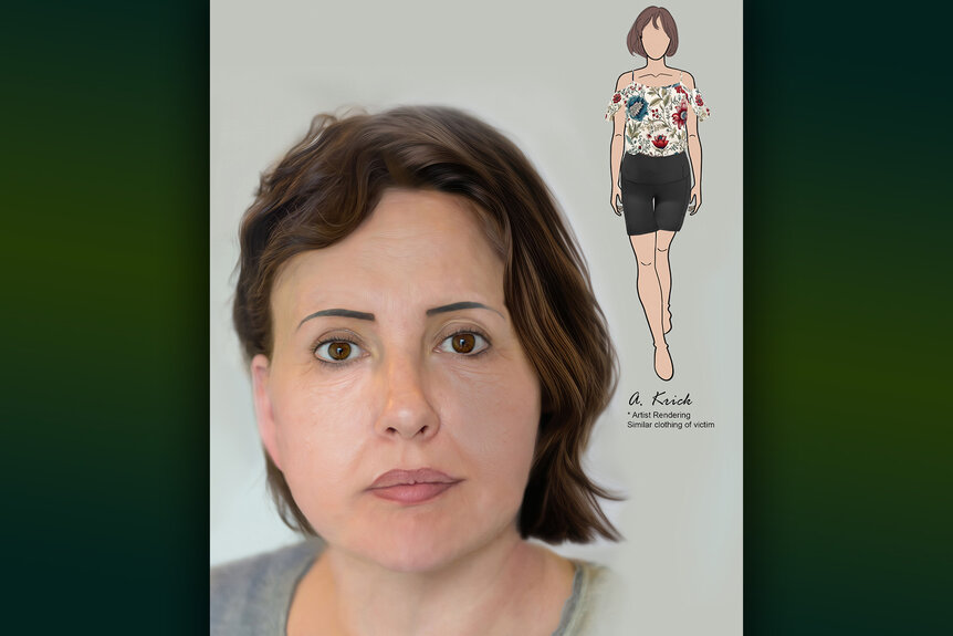 A digital mockup of the unidentified Delray Beach victim.