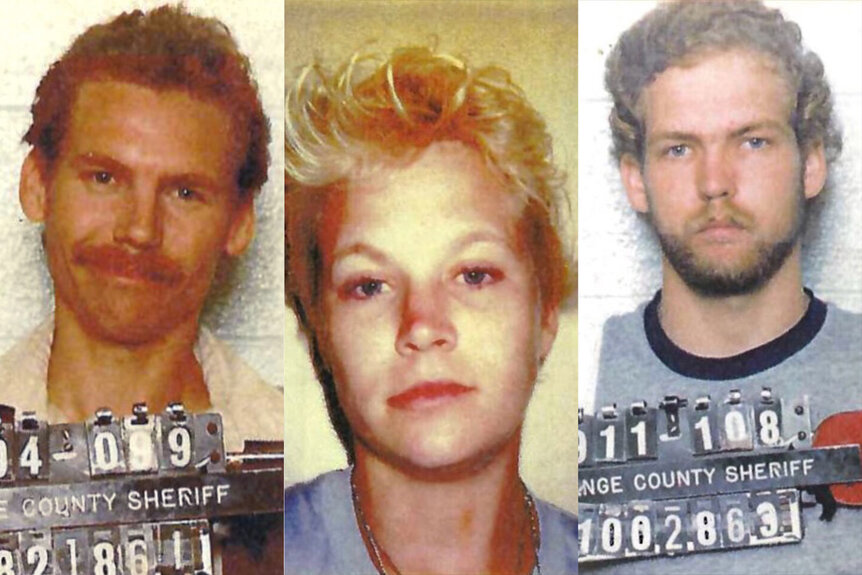 Mugshots of George Peterson, Valerie Kalman, and Tim Stotlar featured in Real Murders of Orange County 310