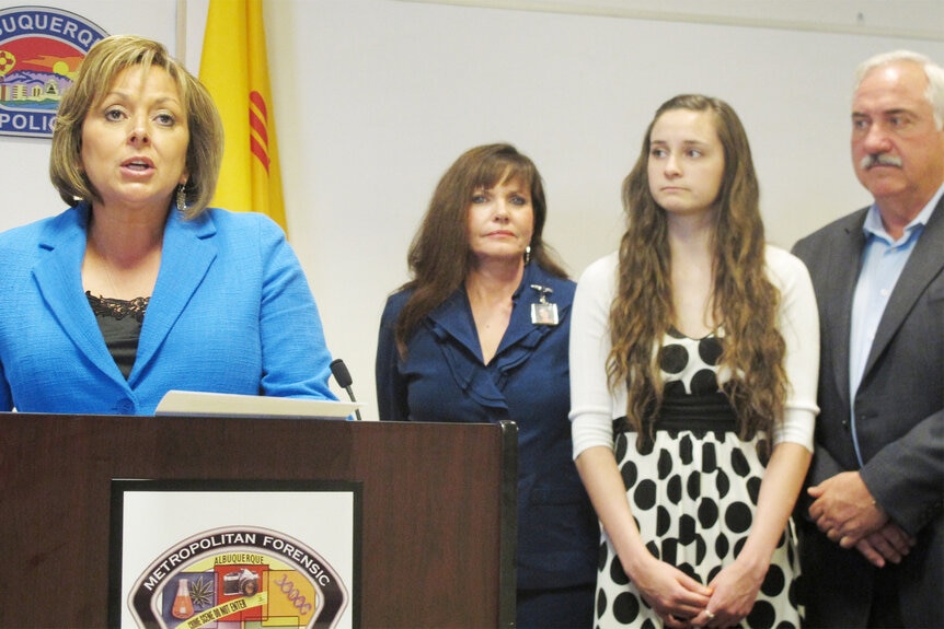 Gov. Susana Martinez and Katie Sepich's family hold a press conference