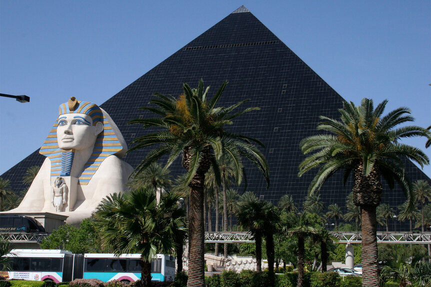 An outside view of The Luxor Hotel And Casino in Las Vegas