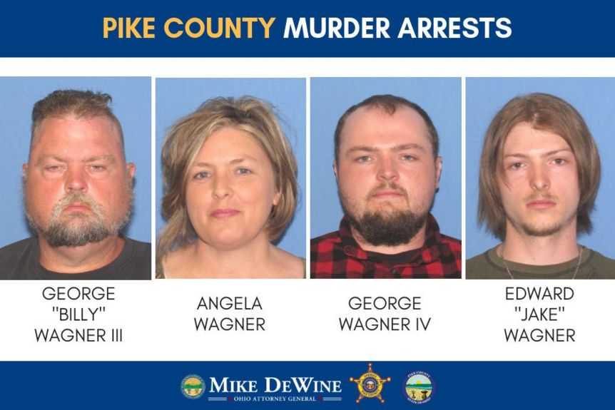 Media handout of family members arrested in connection with Pike County Murders